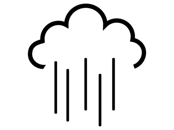 Черно Белая Икона Прогноза Погоды Тяжелого Дауна — стоковый вектор