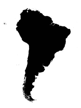Beyaz Arkaplanda Siyah Düz Vektör Haritası