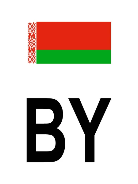 Standardowy Format Tablic Rejestracyjnych Unii Europejskiej Międzynarodowy Kodeks Państwa Białoruskiego — Wektor stockowy