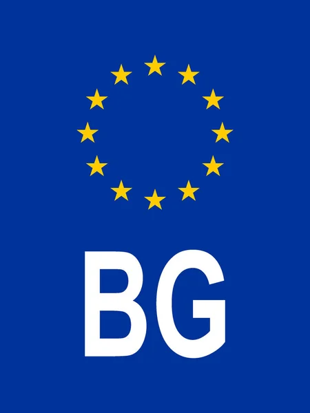 Nummernschild Der Europäischen Union Standard Format Internationale Ländervorwahl Von Bulgarien — Stockvektor