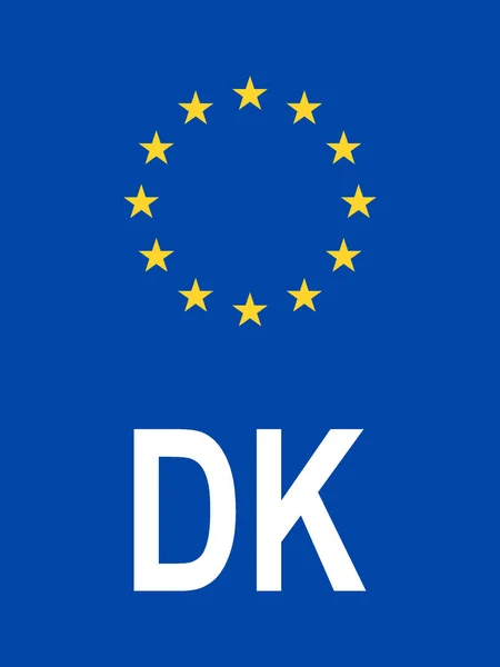Nummernschild Der Europäischen Union Standard Format Internationale Ländervorwahl Von Dänemark — Stockvektor