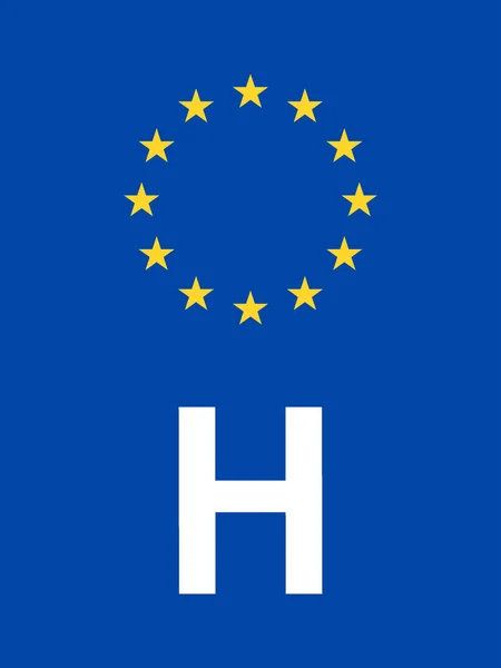 European Union Licence Plate Standard Format International Country Code Hungary — 스톡 벡터