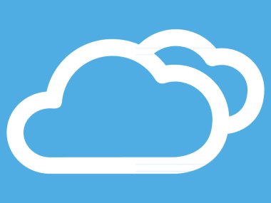 Mavi Arkaplanda Çok Bulutlu Bir Günün Beyaz Hava Durumu Hava Durumu Uygulaması Simgesi