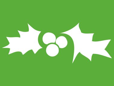 Yeşil Arkaplanda Noel Ökseotu Simgesi