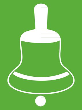 Yeşil Arkaplanda Noel Çanı için Basit Beyaz Özet Sembolü