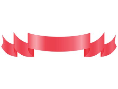 3 Boyutlu Kırmızı Dekoratif Tatil Sancağının Parlak Vektör İllüstrasyonu