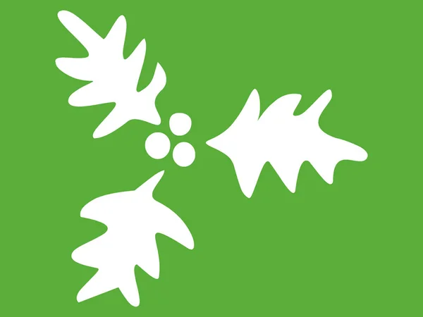 Simple White Outlook Christmas Mistletoe Green Fone — стоковый вектор