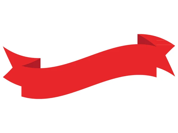 Vector Illustration Red Decorative Holidays Ribbon Banner — 스톡 벡터