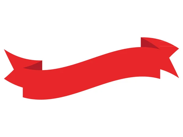 Ilustração Vetorial Uma Bandeira Fita Feriados Decorativos Vermelhos — Vetor de Stock