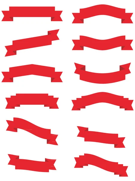 Illustration Vectorielle Une Bannière Ruban Vacances Décorative Rouge — Image vectorielle