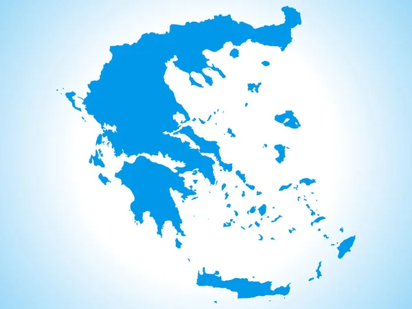 Mapa Azul País Europeu Greece Fundo Azul Gradiente — Vetor de Stock