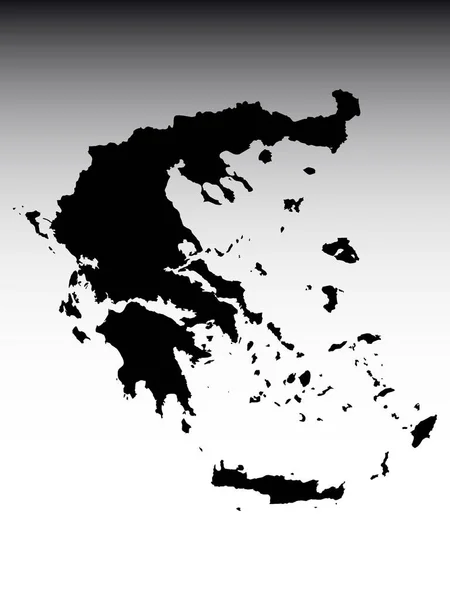 Black Flat Map European Country Greece Gray Gradient Background — стоковий вектор