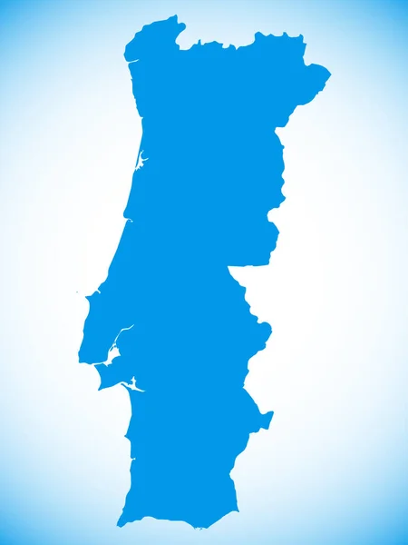 Mapa Azul Del País Europeo Portugal Sobre Fondo Gradiente Azul — Vector de stock