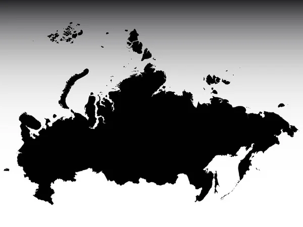 Carte Plate Noire Pays Européen Fédération Russie Sur Fond Dégradé — Image vectorielle