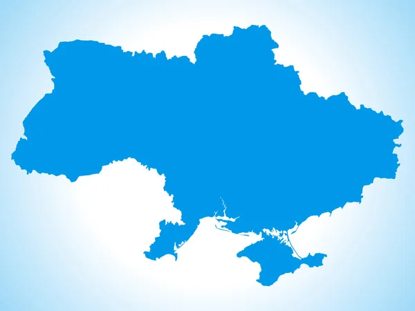Niebieska Mapa Europejskiego Kraju Ukrainy Tle Niebieskiego Gradientu — Wektor stockowy