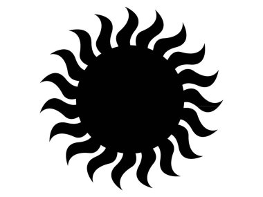 Güneşli Günün Siyah Düz Hava Durumu Simgesi