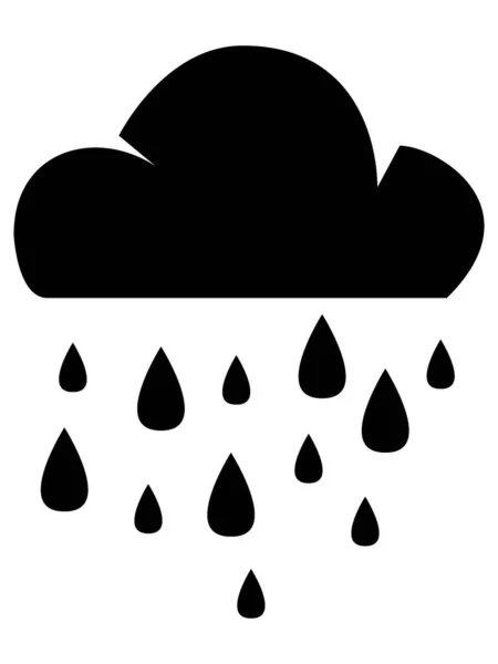 Black Flat Forecast Weather Icon Rainy Day — Stock Vector
