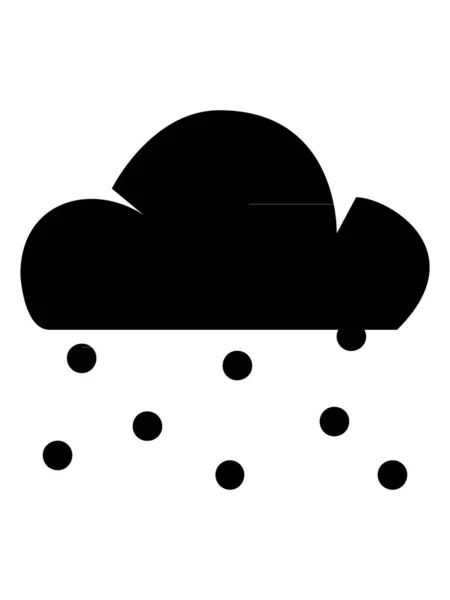 Black Flat Forecast Weather Icon Hail — Stock Vector