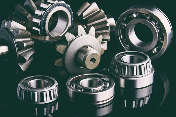 Gears Bearings Differential Table Dark Can Used Background — Stock Photo, Image
