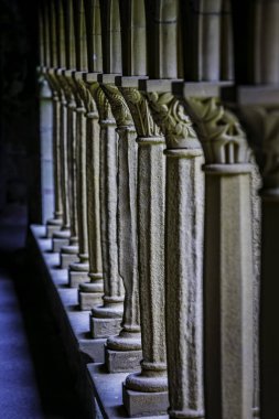 Iona Abbey Avlusu 'ndaki sütunlardan ayrıntı