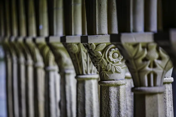 Floral Detail Column Iona Abbey Courtyard — Stock Photo, Image