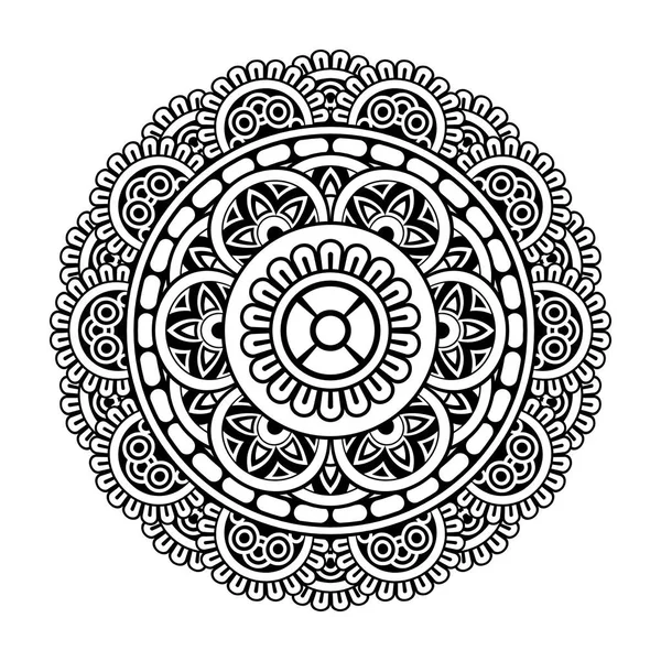 Vektor Mandala Elszigetelt Fehér Háttérrel Díszkártya Vonalmintával — Stock Vector