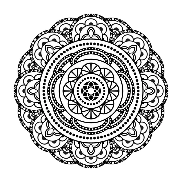 Elszigetelt Mandala Vektorban Egyszerű Kerek Vonal Minta — Stock Vector