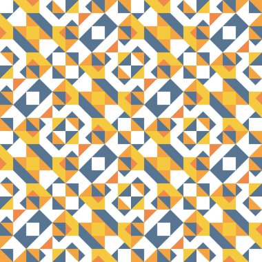 Vektörde soyut, pürüzsüz desen. Basit geometrik dokular. Mavi ve sarı arkaplan