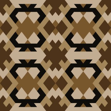 Vektörde soyut, pürüzsüz desen. Basit geometrik dokular. Bej ve kahverengi renkli arkaplan