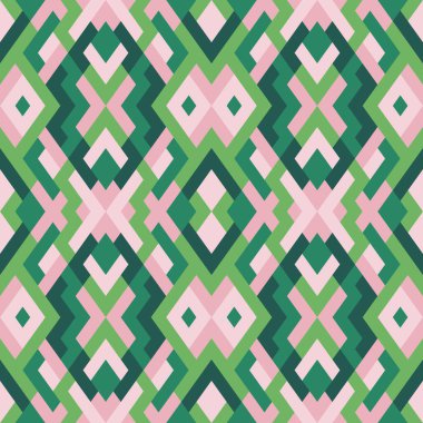 Vektörde soyut, pürüzsüz desen. Basit geometrik dokular. Pembe ve yeşil renkli arkaplan