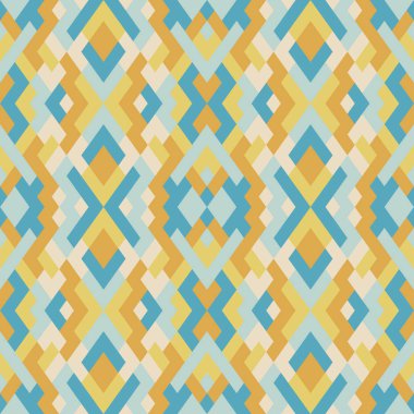 Vektörde soyut, pürüzsüz desen. Basit geometrik dokular. Mavi ve sarı renkli arkaplan