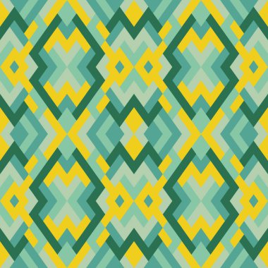 Vektörde soyut, pürüzsüz desen. Basit geometrik dokular. Sarı ve yeşil renkli arkaplan