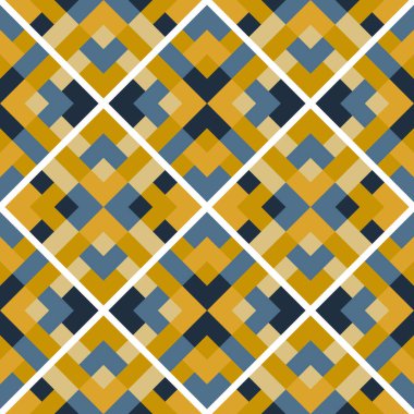 Vektörde soyut, pürüzsüz desen. Basit geometrik dokular. Kahverengi ve mavi renkli arkaplan