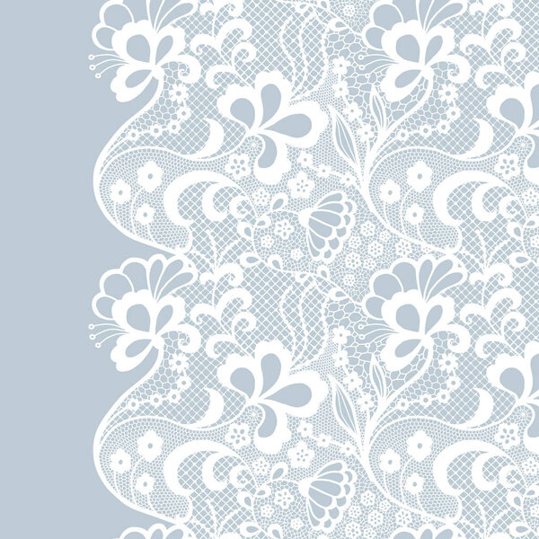 Seamless lace border. Invitation card.