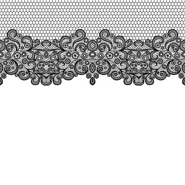 Sorunsuz vintage siyah dantel sınır. Davetiye.