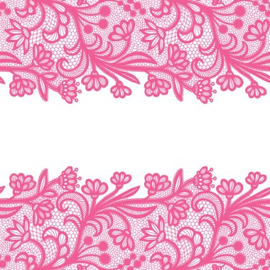 Sorunsuz dantel sınır. Vektör çizim. Beyaz dantelli vintage zarif trim.