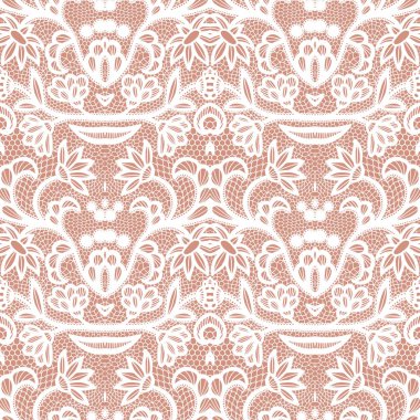 Çiçekler beyaz zemin üzerine siyah dantel seamless modeli