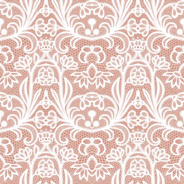 Çiçekler beyaz zemin üzerine siyah dantel seamless modeli