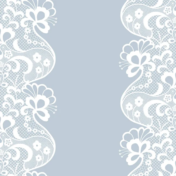 Seamless Lace Border Vector Illustration White Lacy Vintage Elegant Trim — Stock Vector