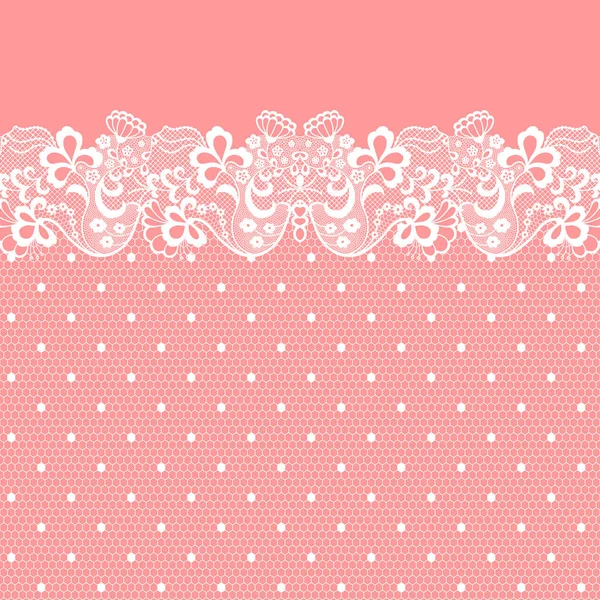 Naadloze Kantrand Vectorillustratie Witte Lacy Vintage Elegante Trim — Stockvector