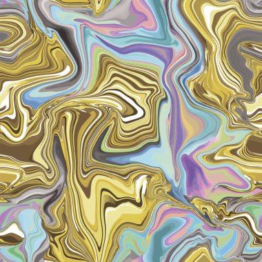Neon brightful renklerde mermer seamless modeli. Vektör çizim. Altın, altın