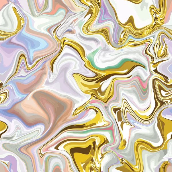 Мраморный Бесшовный Узор Неоновых Ярких Цветах Векторная Иллюстрация Золото Золото — стоковый вектор