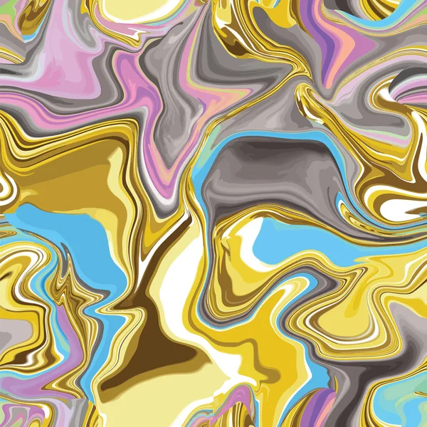 Mramorový Vzor Bezešvé Neonových Barvách Brightful Vektorové Ilustrace Zlatá Zlatá — Stockový vektor