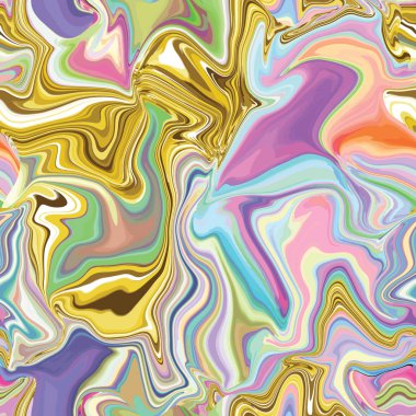 Neon brightful renklerde mermer seamless modeli. Vektör çizim. Altın, altın