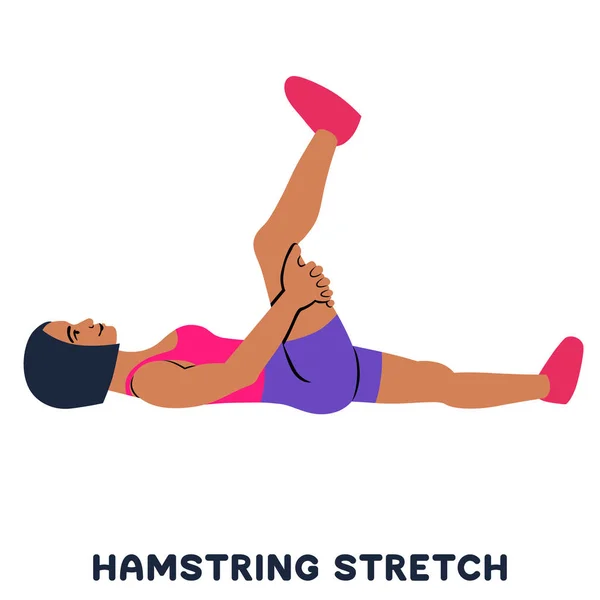 腿筋伸展 运动的努力 做运动的妇女的剪影 训练向量例证 — 图库矢量图片