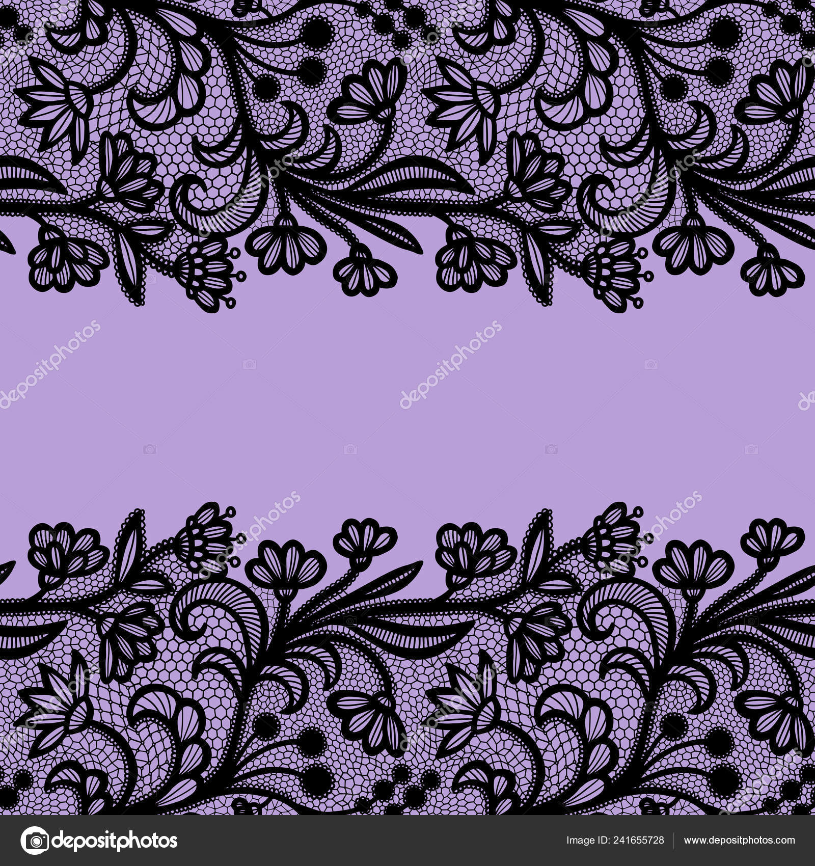 Borde Encaje Sin Costuras Ilustración Vectorial Encaje Negro Vintage  Elegante Vector de stock #241655728 de ©comotom0, image size:1600x1700