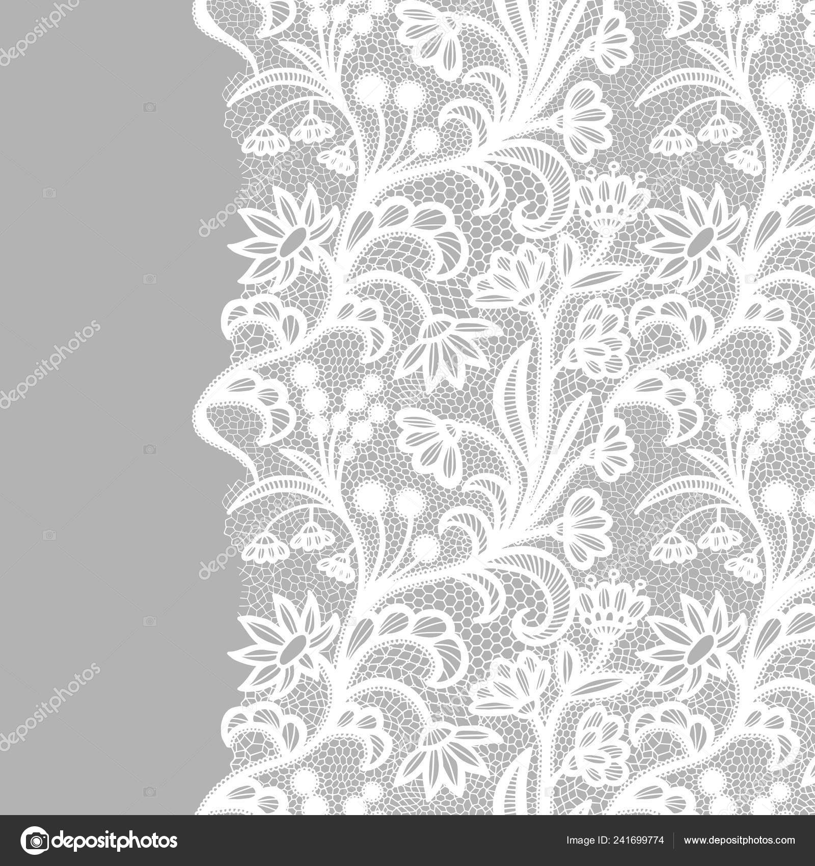 원활한 레이스 테두리입니다 일러스트입니다 화이트 레이스 빈티지 우아한 스톡 벡터 - ©comotom0 241699774, image size:1600x1700