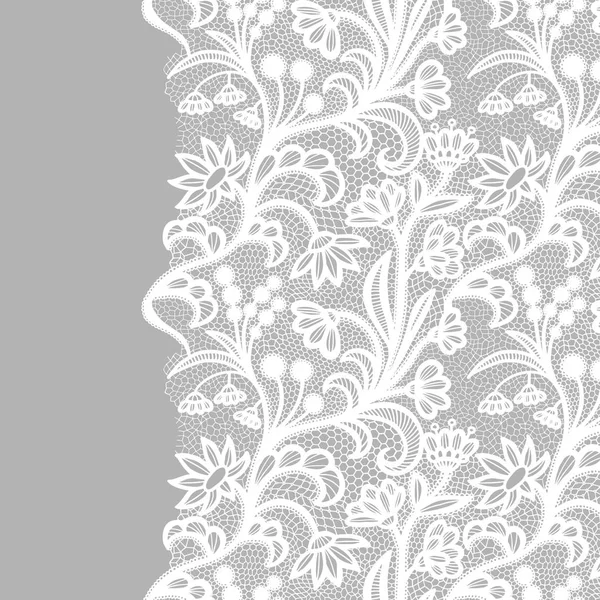 Nahtloser Spitzenrand Vektorillustration Weiße Spitze Vintage Elegante Verkleidung — Stockvektor