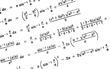 Sayıda beyaz bir arka plan üzerinde matematiksel formül