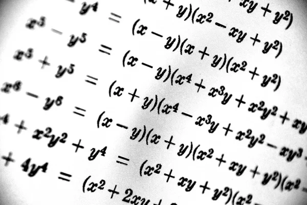 白色背景上的大量数学公式 — 图库照片